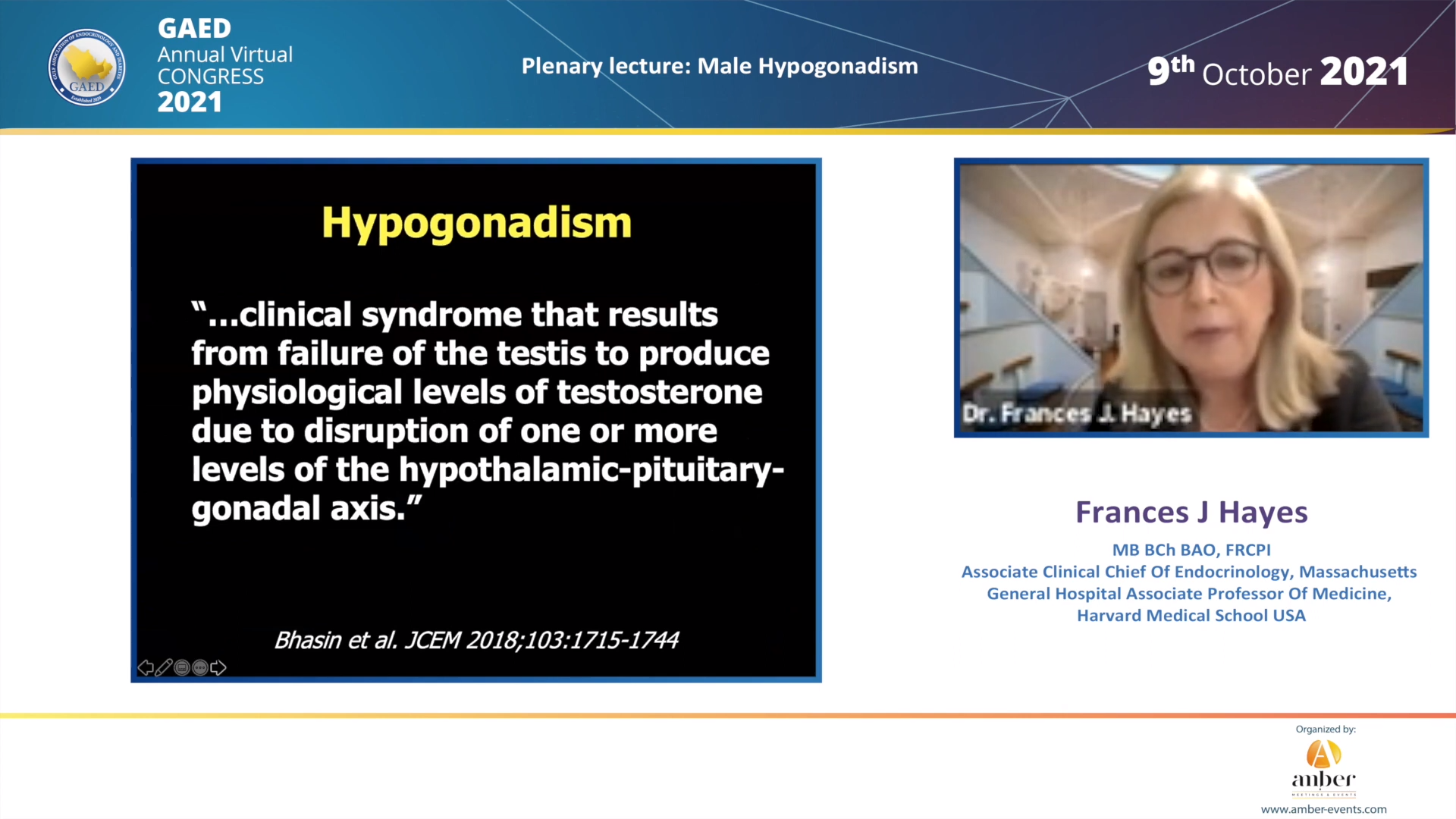 9.10.21 - Day 3, Plenary lecture - Male Hypogonadism